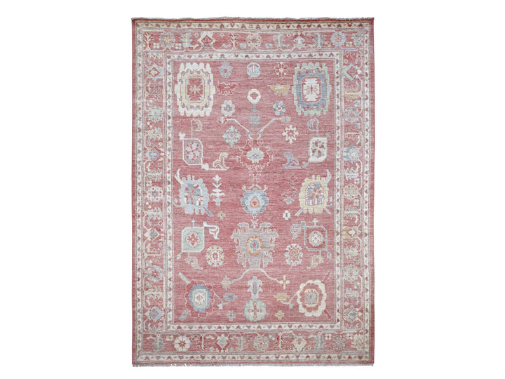 6'0" x 8'7" New Hand Knotted Pink Wool Rectangle Oriental Rug - MOA10222672