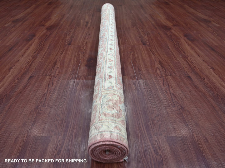 6'0" x 8'7" New Hand Knotted Pink Wool Rectangle Oriental Rug - MOA10222672