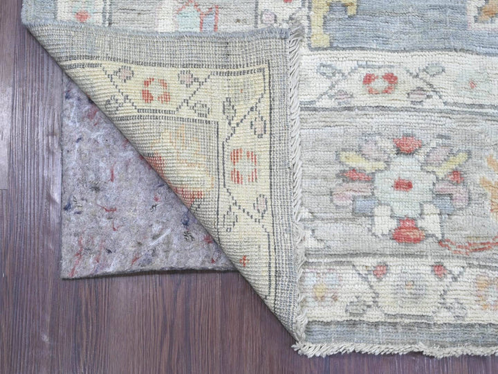 6'5" x 8'11" New Hand Knotted Grey Wool Rectangle Oriental Rug - MOA10222673