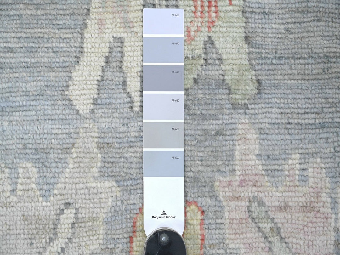 6'5" x 8'11" New Hand Knotted Grey Wool Rectangle Oriental Rug - MOA10222673