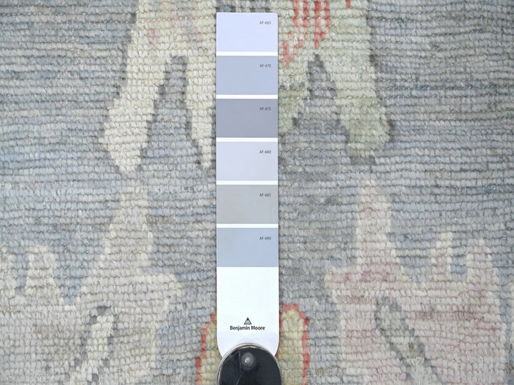 6'5" x 8'11" New Hand Knotted Grey Wool Rectangle Oriental Rug - MOA10222673