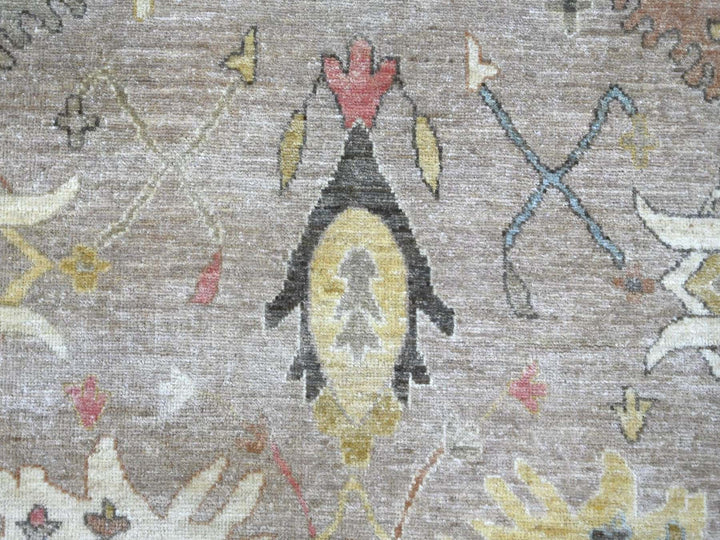 9'3" x 12'2" New Hand Knotted Grey Wool Rectangle Oriental Rug - MOA10222675