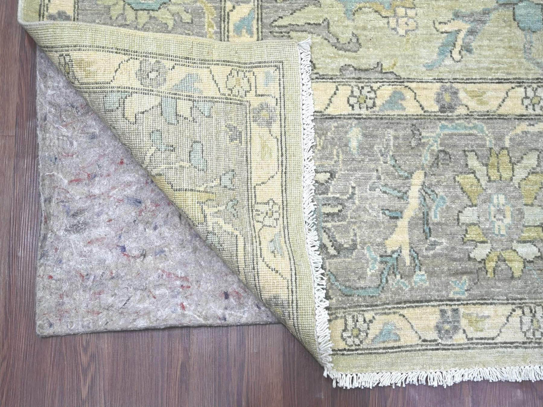 8'0" x 9'8" New Hand Knotted Green Wool Rectangle Oriental Rug - MOA10222677