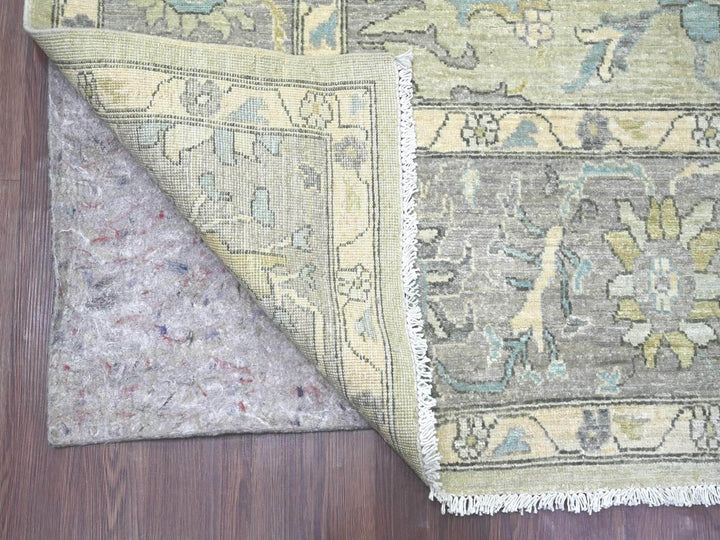 8'0" x 9'8" New Hand Knotted Green Wool Rectangle Oriental Rug - MOA10222677