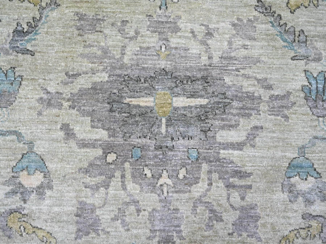 8'0" x 9'8" New Hand Knotted Green Wool Rectangle Oriental Rug - MOA10222677