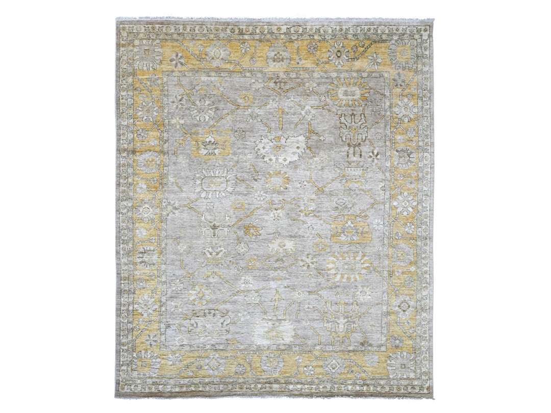 8'2" x 9'11" New Hand Knotted Brown Wool Rectangle Oriental Rug - MOA10222678