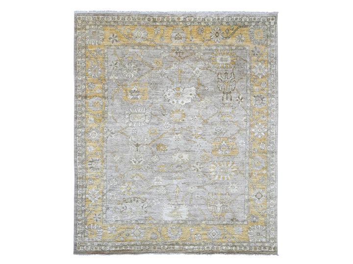 8'2" x 9'11" New Hand Knotted Brown Wool Rectangle Oriental Rug - MOA10222678