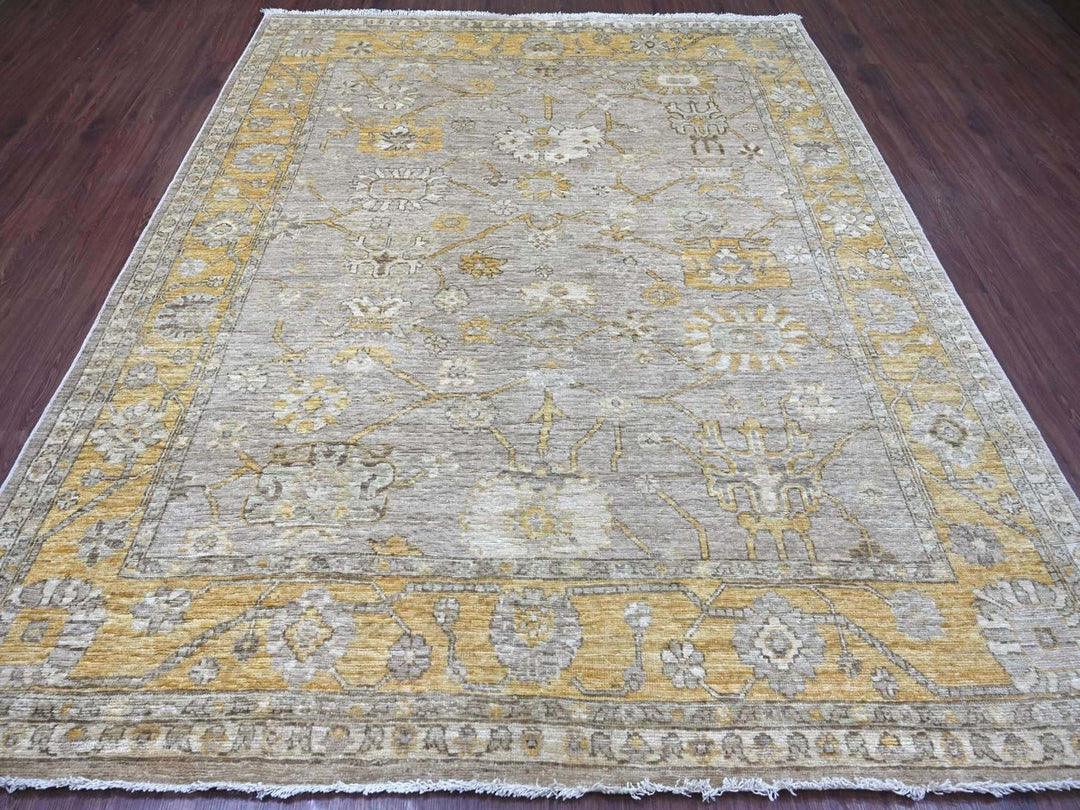 8'2" x 9'11" New Hand Knotted Brown Wool Rectangle Oriental Rug - MOA10222678