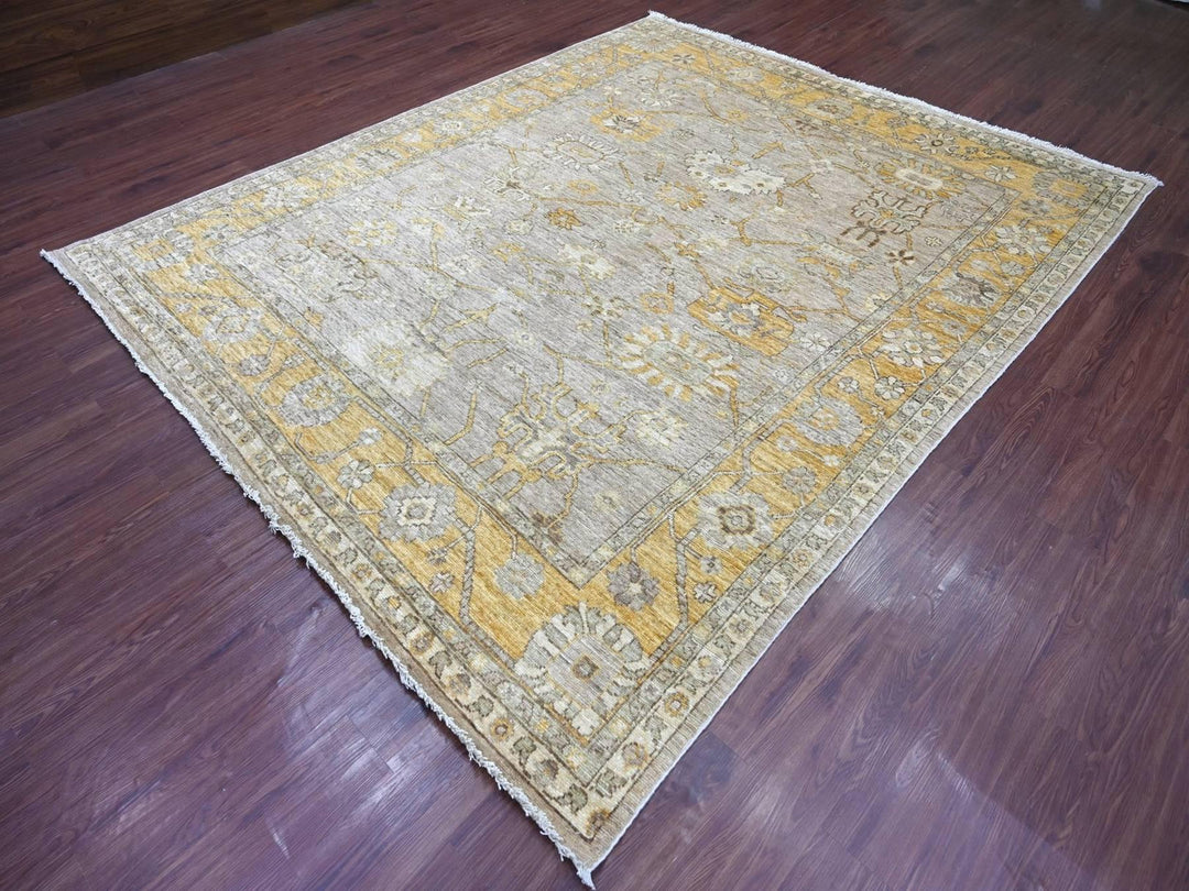 8'2" x 9'11" New Hand Knotted Brown Wool Rectangle Oriental Rug - MOA10222678