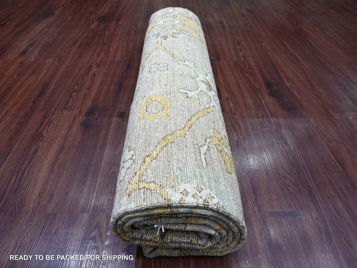 8'2" x 9'11" New Hand Knotted Brown Wool Rectangle Oriental Rug - MOA10222678