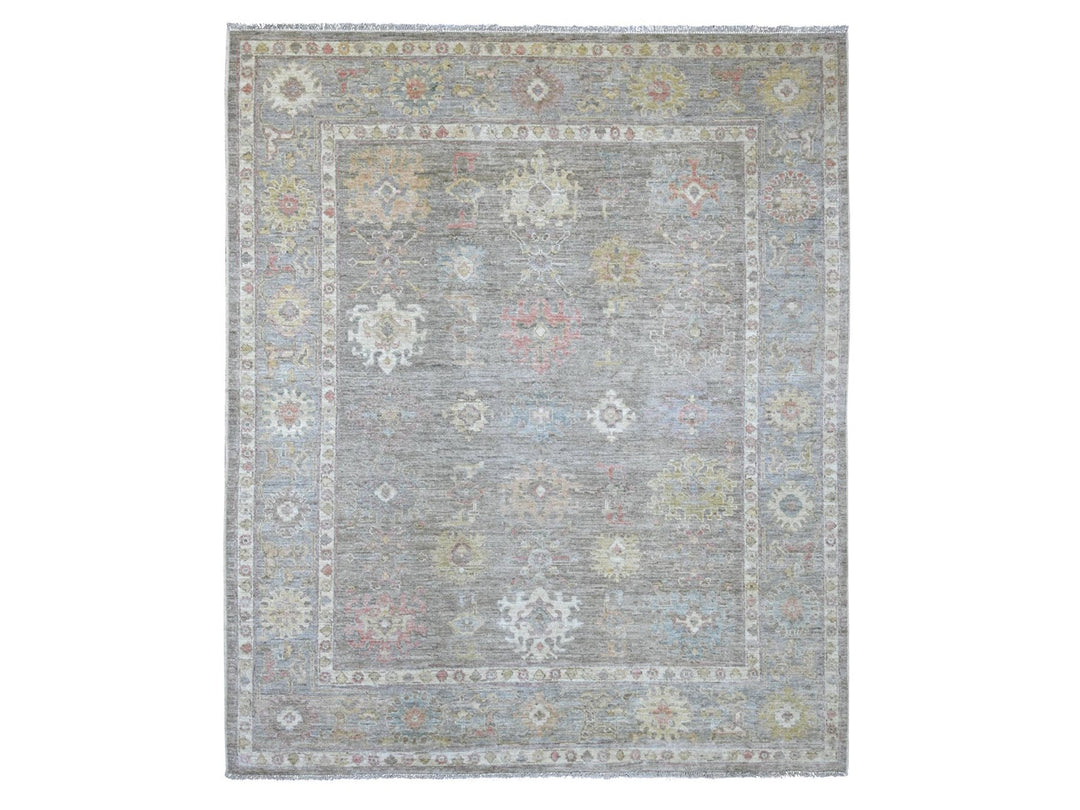 7'11" x 9'4" New Hand Knotted Brown Wool Rectangle Oriental Rug - MOA10222679