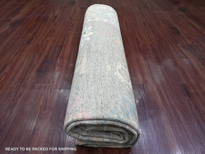 7'11" x 9'4" New Hand Knotted Brown Wool Rectangle Oriental Rug - MOA10222679