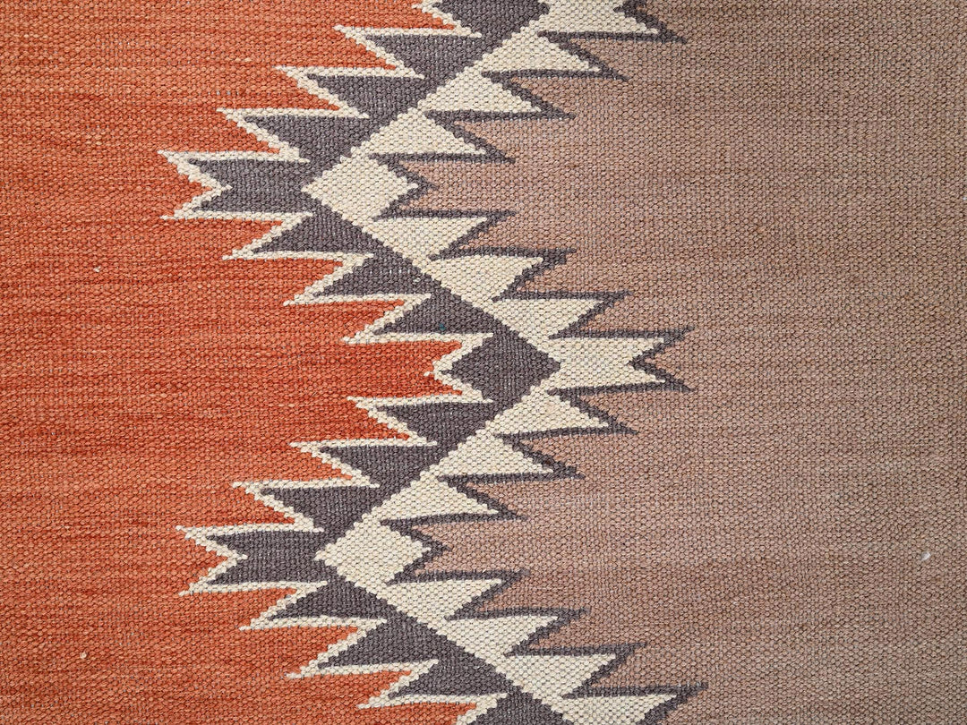 8'2" x 9'11" New Hand Woven Orange Wool Rectangle Oriental Rug - MOA1022267