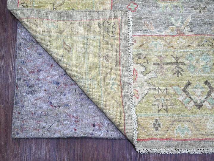 7'10" x 9'8" New Hand Knotted Grey Wool Rectangle Oriental Rug - MOA10222680