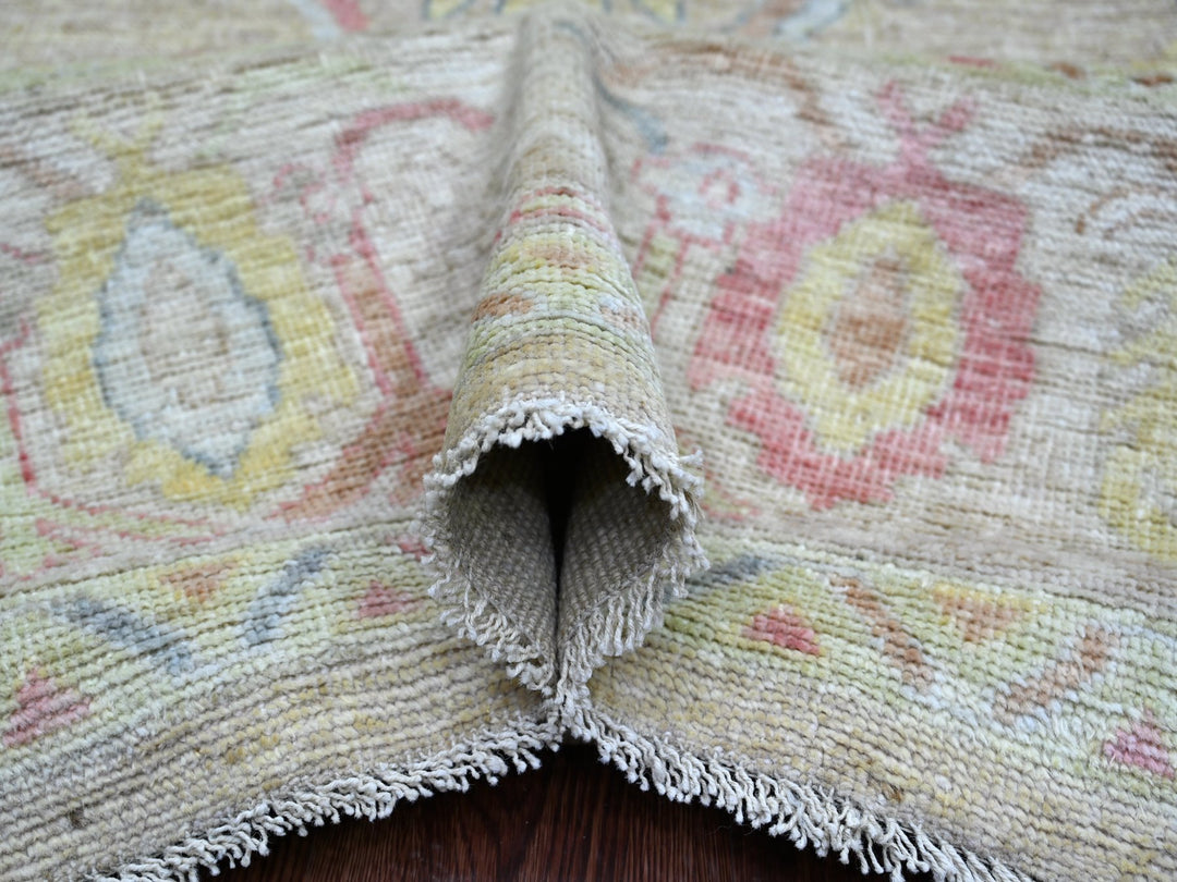 7'11" x 9'6" New Hand Knotted Green Wool Rectangle Oriental Rug - MOA10222681
