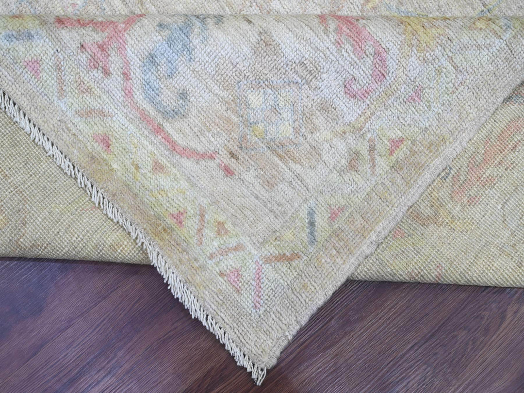 7'11" x 9'6" New Hand Knotted Green Wool Rectangle Oriental Rug - MOA10222681