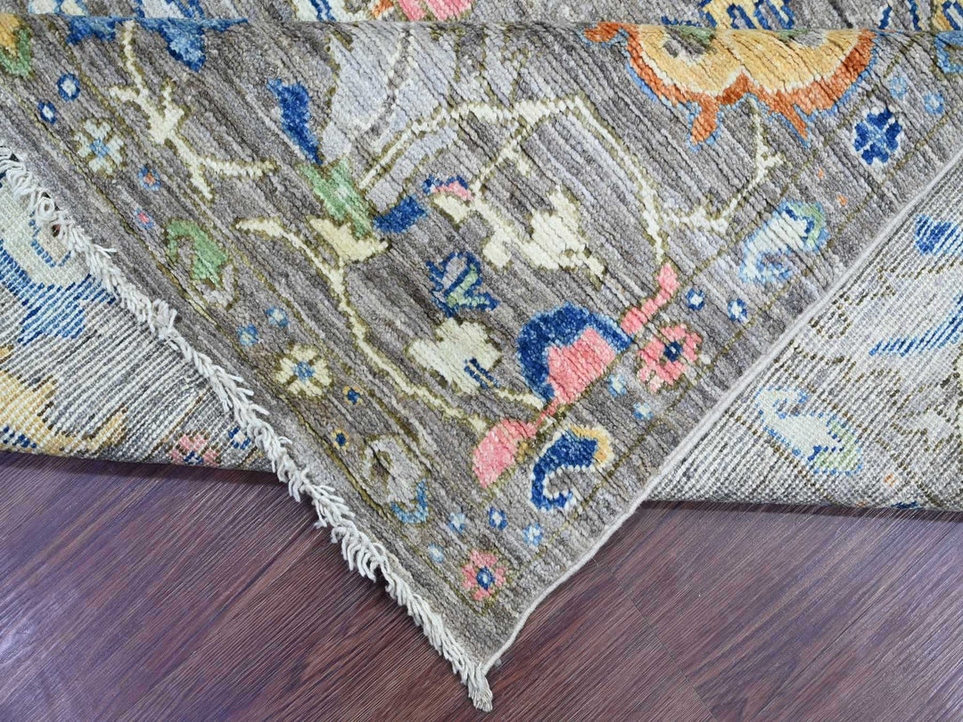 7'10" x 7'11" New Hand Knotted Grey Wool Square Oriental Rug - MOA10222682