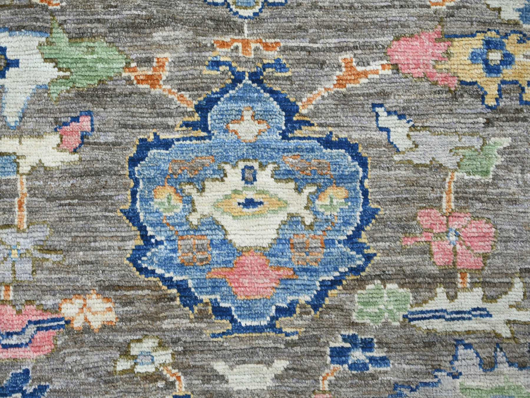 7'10" x 7'11" New Hand Knotted Grey Wool Square Oriental Rug - MOA10222682