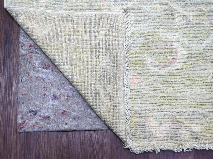 7'11" x 9'10" New Hand Knotted Ivory Wool Rectangle Oriental Rug - MOA10222683