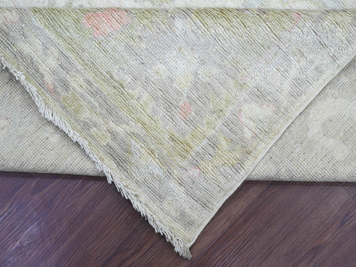 7'11" x 9'10" New Hand Knotted Ivory Wool Rectangle Oriental Rug - MOA10222683