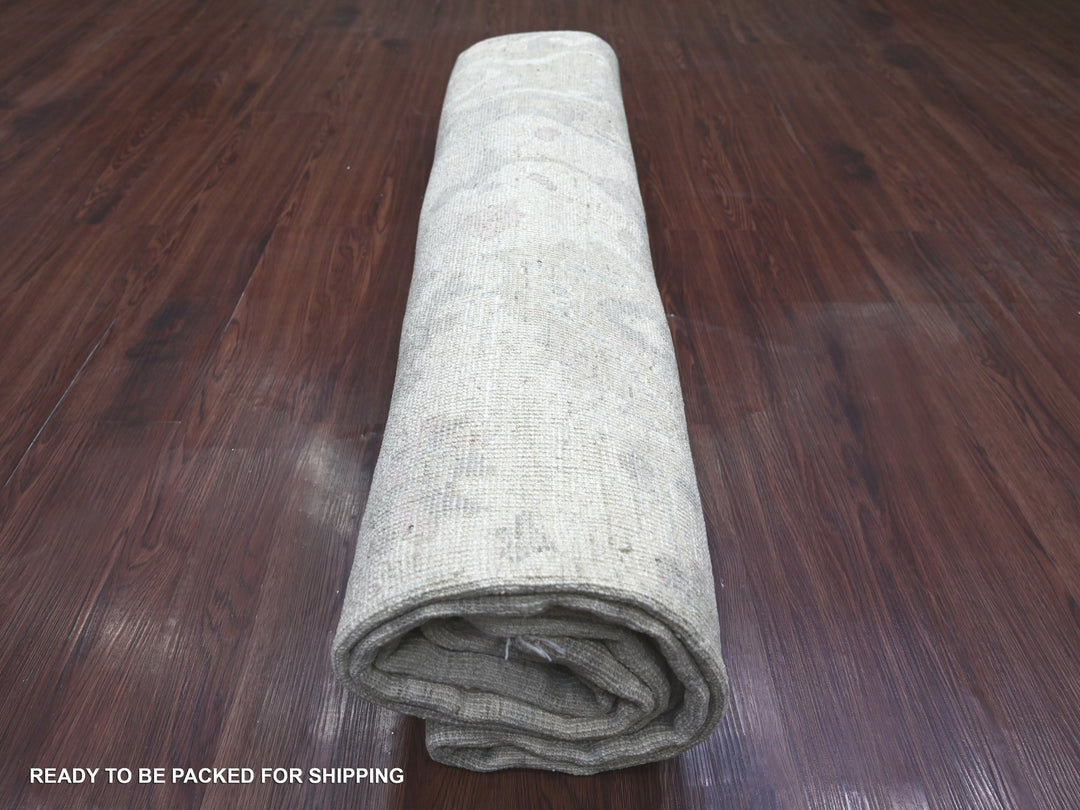 7'11" x 9'10" New Hand Knotted Ivory Wool Rectangle Oriental Rug - MOA10222683