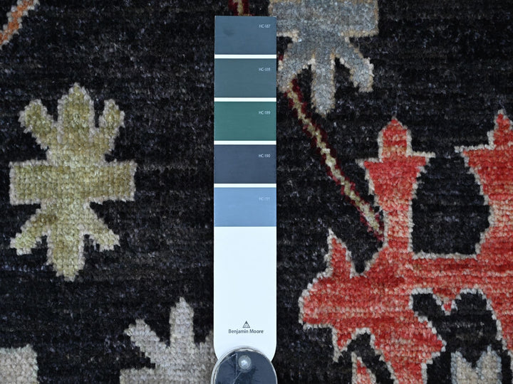 9'1" x 11'7" New Hand Knotted Black Wool Rectangle Oriental Rug - MOA10222685