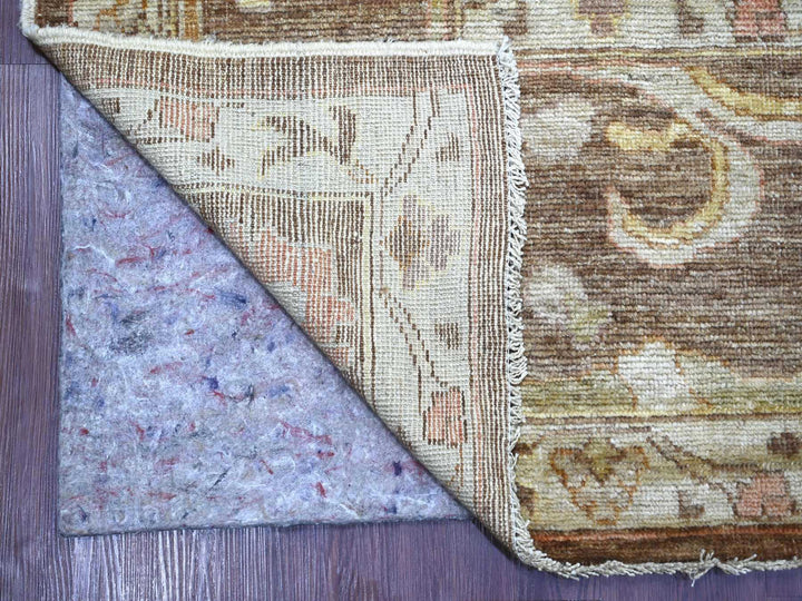 8'11" x 11'10" New Hand Knotted Brown Wool Rectangle Oriental Rug - MOA10222686