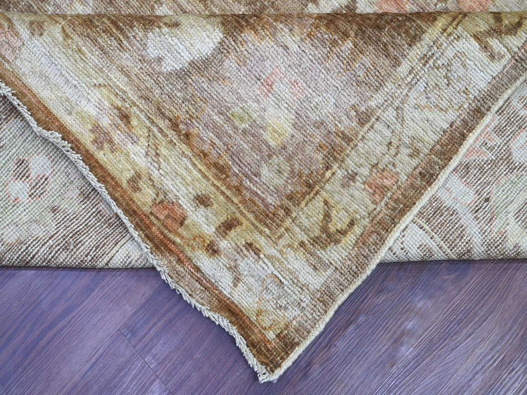 8'11" x 11'10" New Hand Knotted Brown Wool Rectangle Oriental Rug - MOA10222686