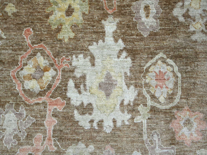 8'11" x 11'10" New Hand Knotted Brown Wool Rectangle Oriental Rug - MOA10222686