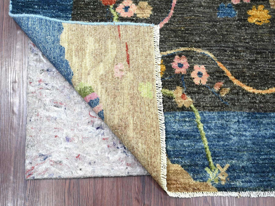 5'10" x 9'2" New Hand Knotted Grey Wool Rectangle Oriental Rug - MOA10222689