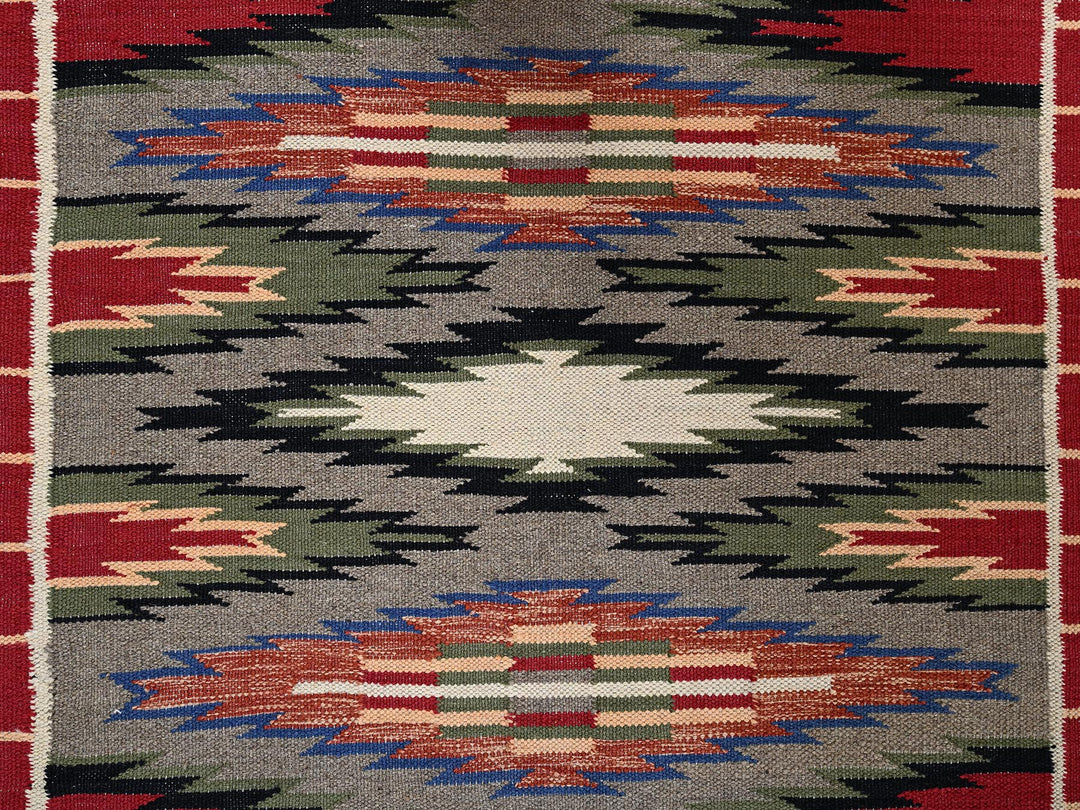 8'1" x 10'0" New Hand Woven Red Wool Rectangle Oriental Rug - MOA1022268