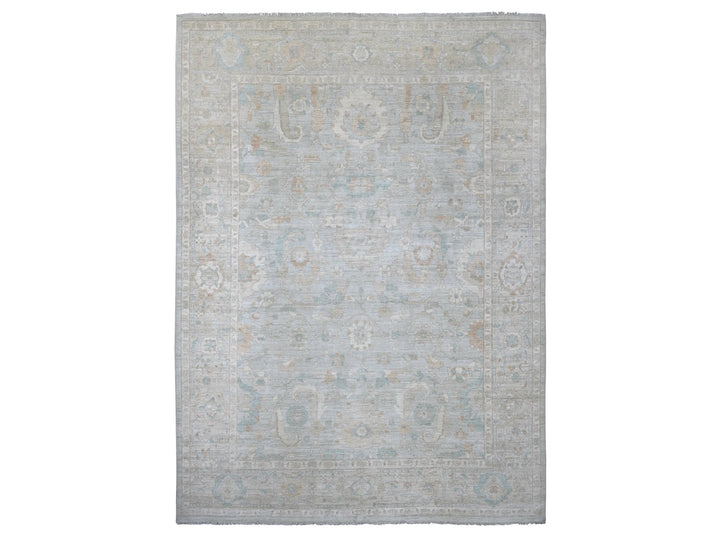 8'11" x 12'0" New Hand Knotted Grey Wool Rectangle Oriental Rug - MOA10222690