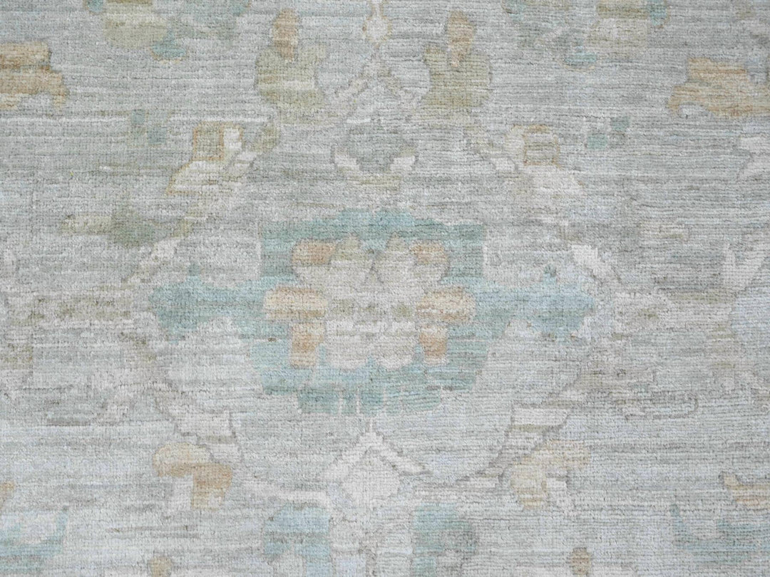 8'11" x 12'0" New Hand Knotted Grey Wool Rectangle Oriental Rug - MOA10222690