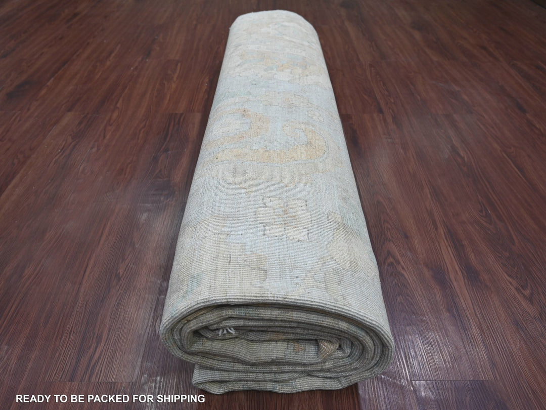 8'11" x 12'0" New Hand Knotted Grey Wool Rectangle Oriental Rug - MOA10222690