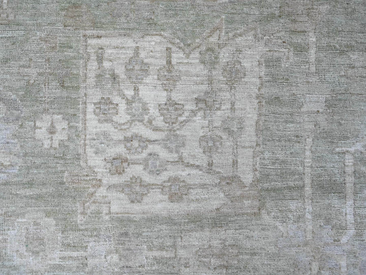 9'0" x 11'7" New Hand Knotted Green Wool Rectangle Oriental Rug - MOA10222691