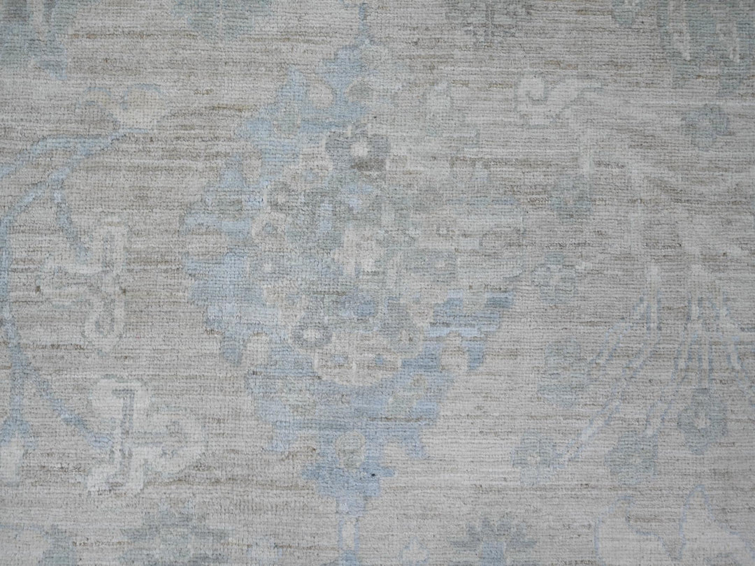 9'11" x 13'6" New Hand Knotted Grey Wool Rectangle Oriental Rug - MOA10222692