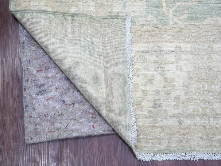 7'9" x 9'8" New Hand Knotted Green Wool Rectangle Oriental Rug - MOA10222693