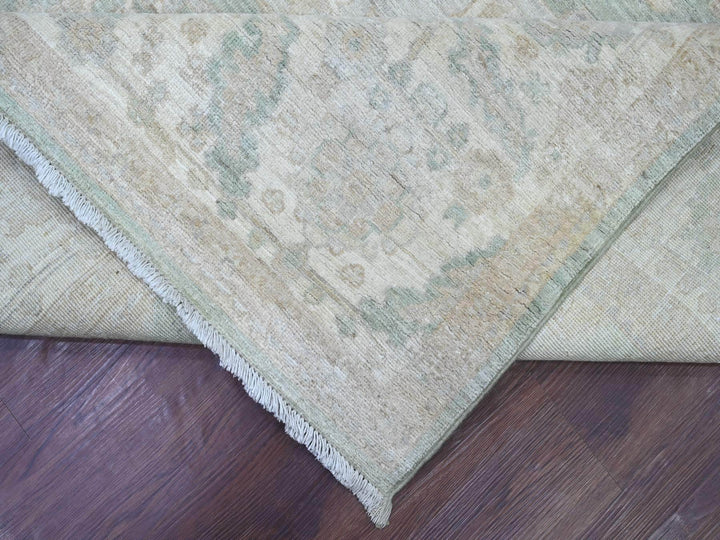 7'9" x 9'8" New Hand Knotted Green Wool Rectangle Oriental Rug - MOA10222693