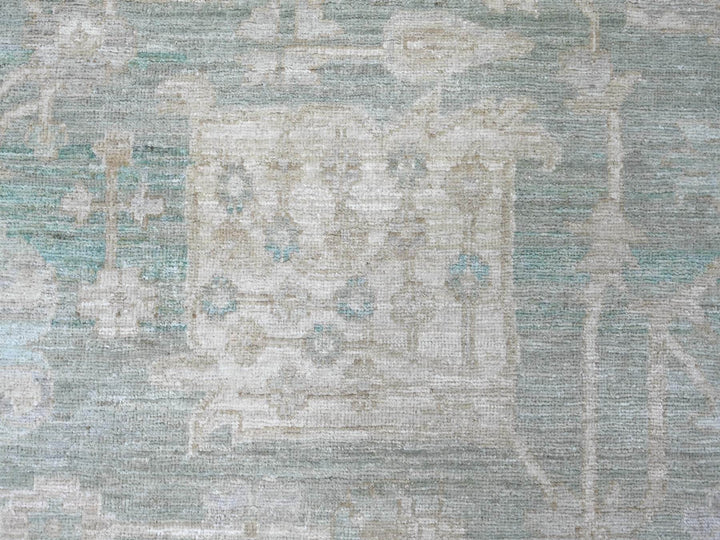 7'9" x 9'8" New Hand Knotted Green Wool Rectangle Oriental Rug - MOA10222693