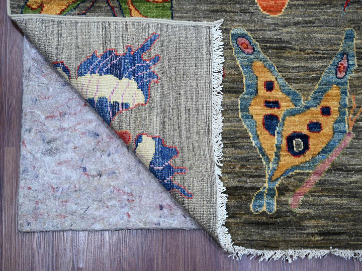 9'6" x 13'8" New Hand Knotted Grey Wool Rectangle Oriental Rug - MOA10222694