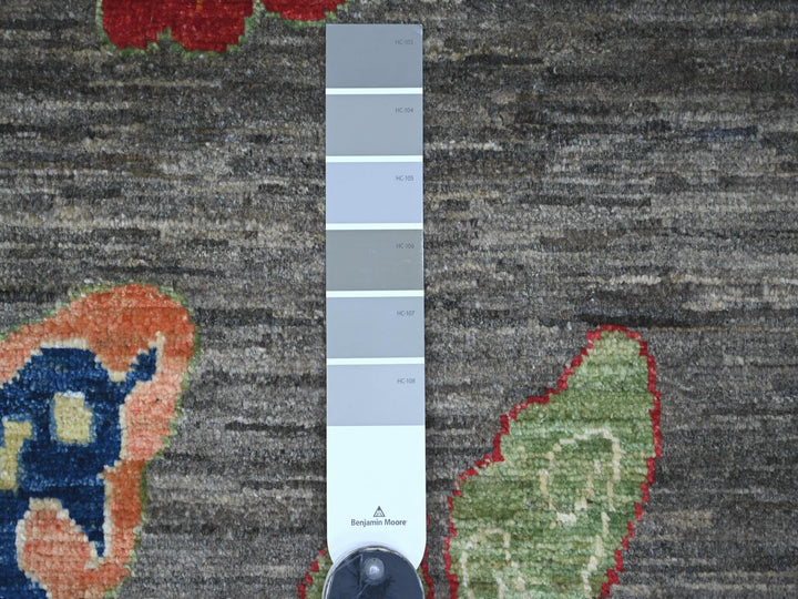 9'6" x 13'8" New Hand Knotted Grey Wool Rectangle Oriental Rug - MOA10222694