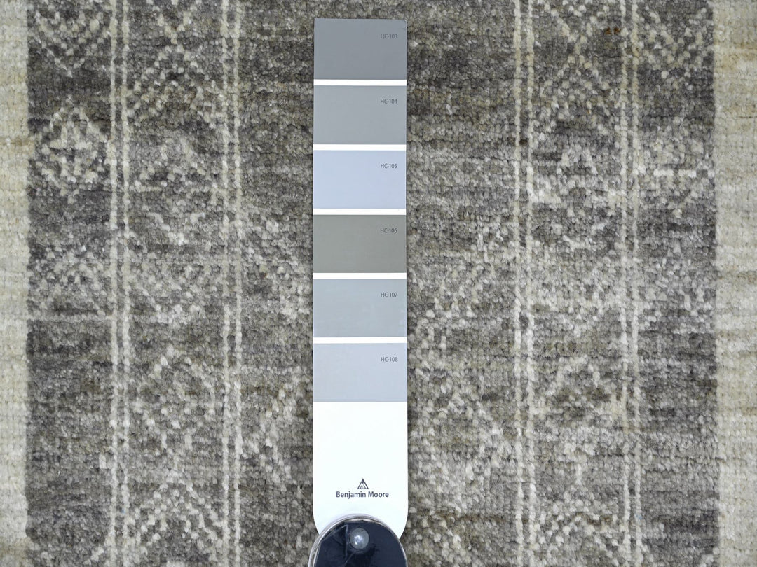 8'0" x 9'7" New Hand Knotted Ivory Wool Rectangle Oriental Rug - MOA10222695