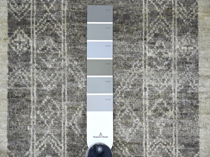 8'0" x 9'7" New Hand Knotted Ivory Wool Rectangle Oriental Rug - MOA10222695