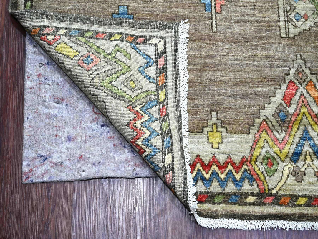 10'1" x 13'8" New Hand Knotted Grey Wool Rectangle Oriental Rug - MOA10222696