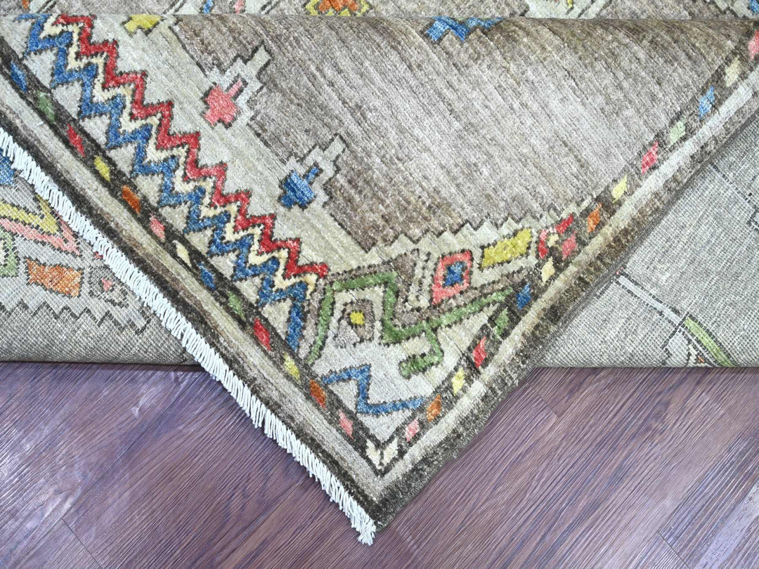 10'1" x 13'8" New Hand Knotted Grey Wool Rectangle Oriental Rug - MOA10222696