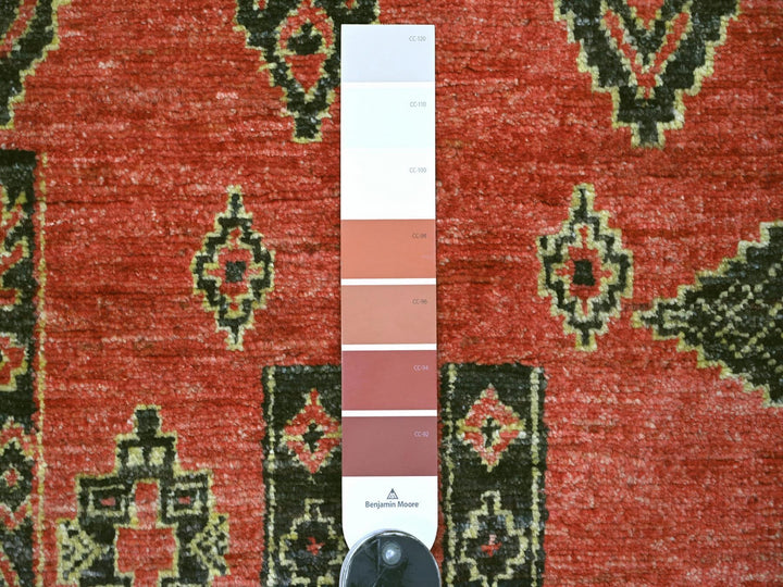 6'1" x 8'11" New Hand Knotted Red Wool Rectangle Oriental Rug - MOA10222697