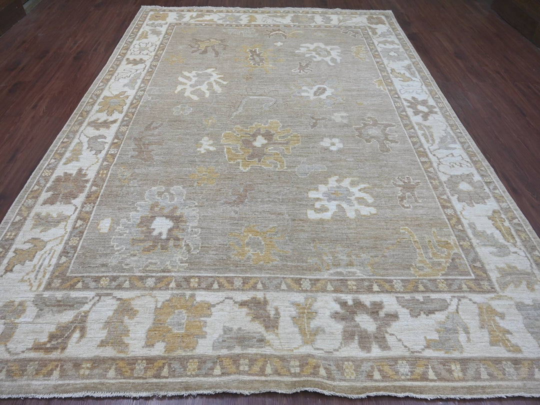 8'10" x 11'8" New Hand Knotted Brown Wool Rectangle Oriental Rug - MOA10222698
