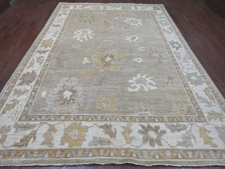 8'10" x 11'8" New Hand Knotted Brown Wool Rectangle Oriental Rug - MOA10222698
