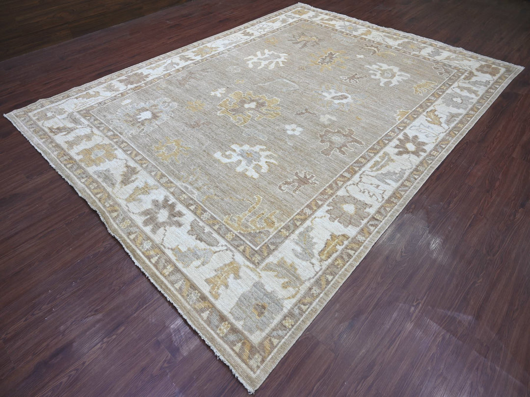 8'10" x 11'8" New Hand Knotted Brown Wool Rectangle Oriental Rug - MOA10222698