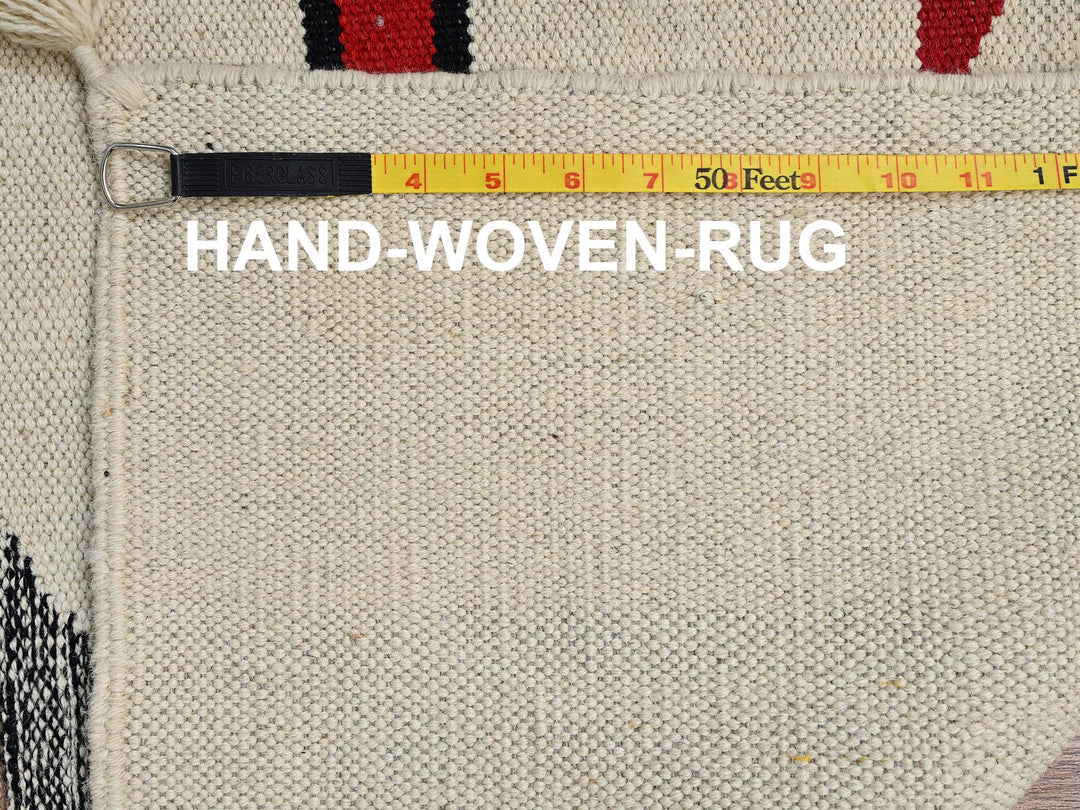 8'2" x 10'0" New Hand Woven Ivory Wool Rectangle Oriental Rug - MOA1022269